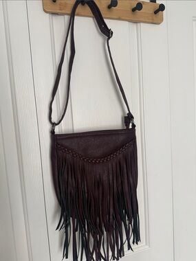 Ricki's Burgundy Fringed Crossbody Bag